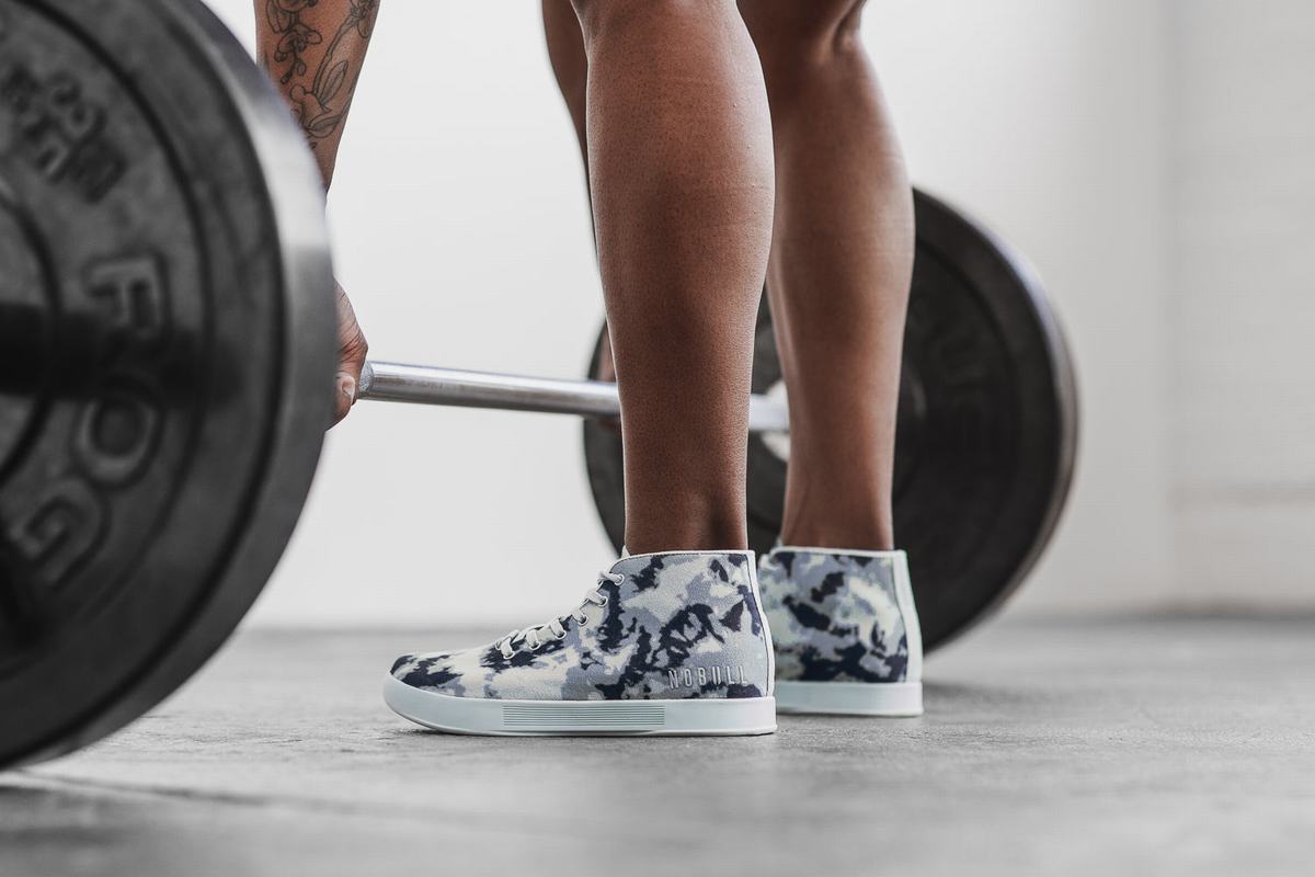 Nobull Tie-Dye Canvas Mid Women's Trainers Navy | Australia (QE9287)
